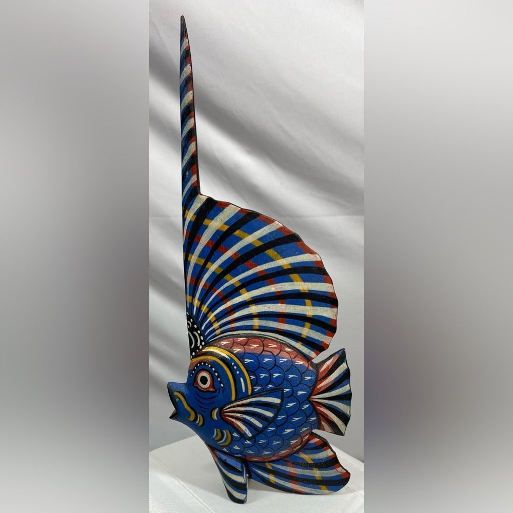 Tropical Fish Wood Folk Art Freestanding Aquatic Beach Decor Beach Ocean Nautica